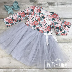 Pete & Lucy Painted Garden Long Sleeve Dress