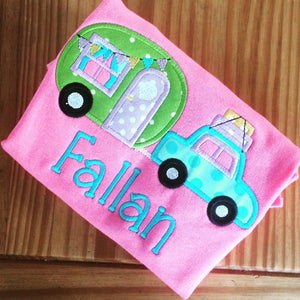 Girl's Camper Personalized Appliqué Tshirt