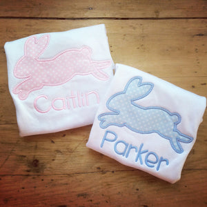 Girl's Jumping Bunny Silhouette Easter Tshirt Easter Bunny Shirt