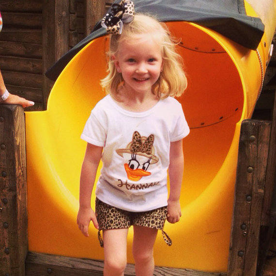 Safari Daisy Personalized Applique Tshirt Vacation Tee