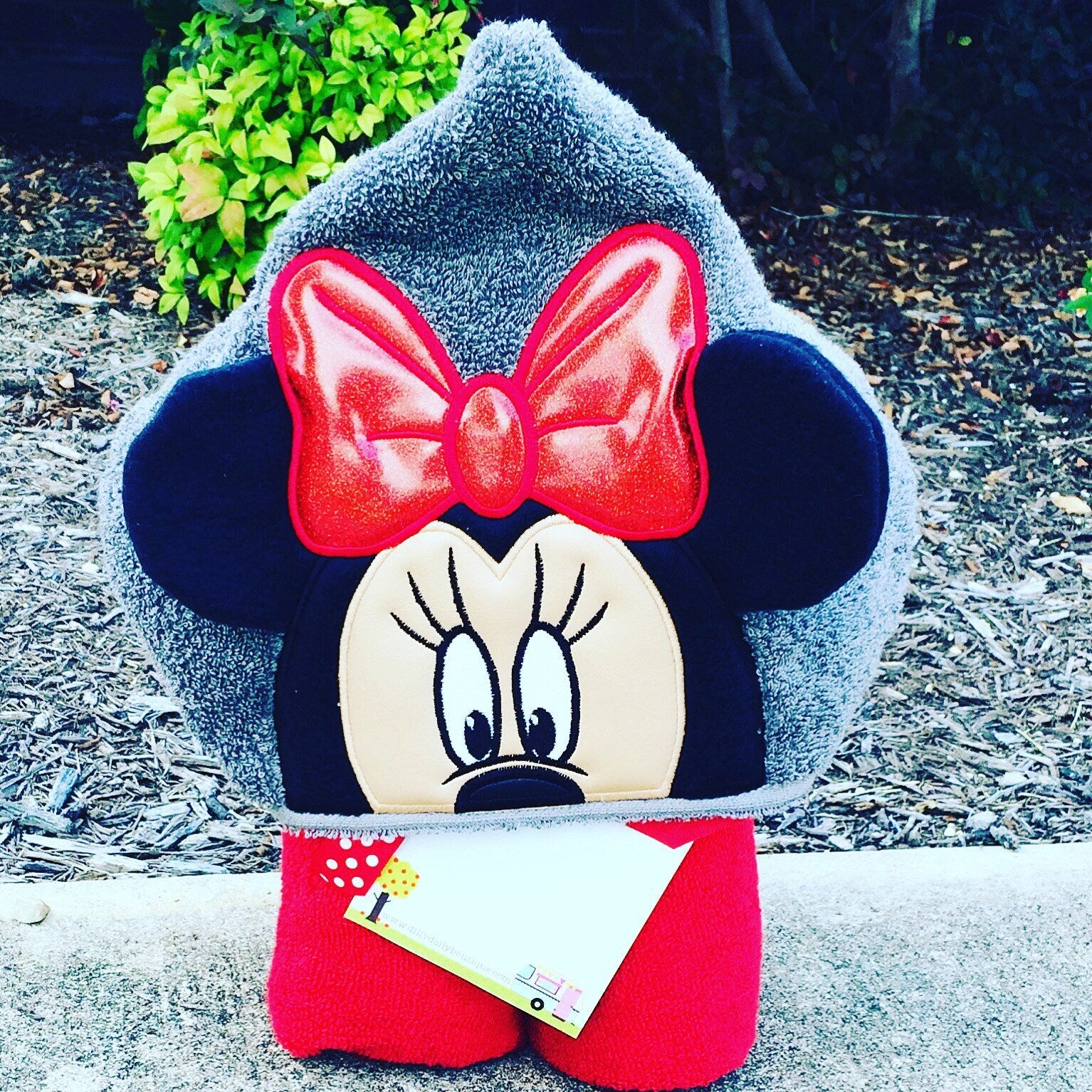 Minnie Inspired Hooded Towel, Kids Large Hooded Towel, Baby Large Hooded Towel