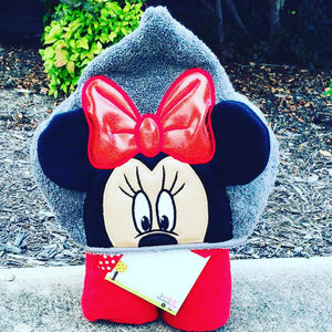Minnie Inspired Hooded Towel, Kids Large Hooded Towel, Baby Large Hooded Towel