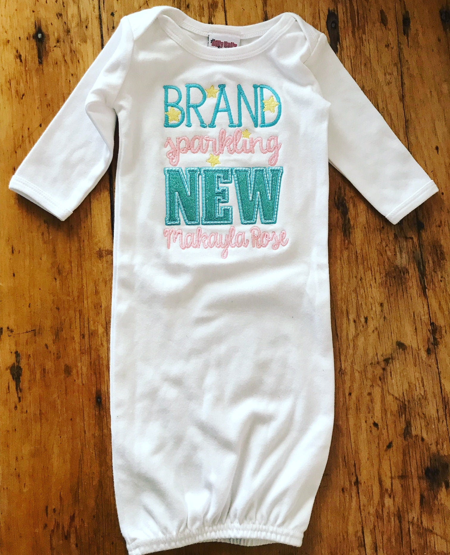 Brand Sparkling New Baby Gown, Personalized Baby Gown