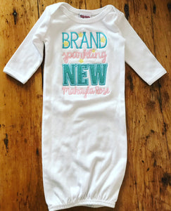 Brand Sparkling New Baby Gown, Personalized Baby Gown