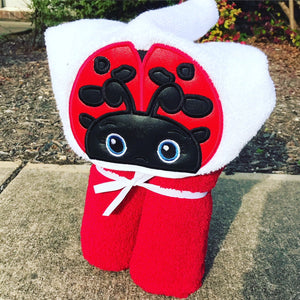 Lady Bug Hooded Towel for kids, Large Kids Hooded Towel
