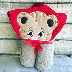 Daniel Tiger Inspired Hooded Towel, Kids Large Hooded Towel, Baby Large Hooded Towel