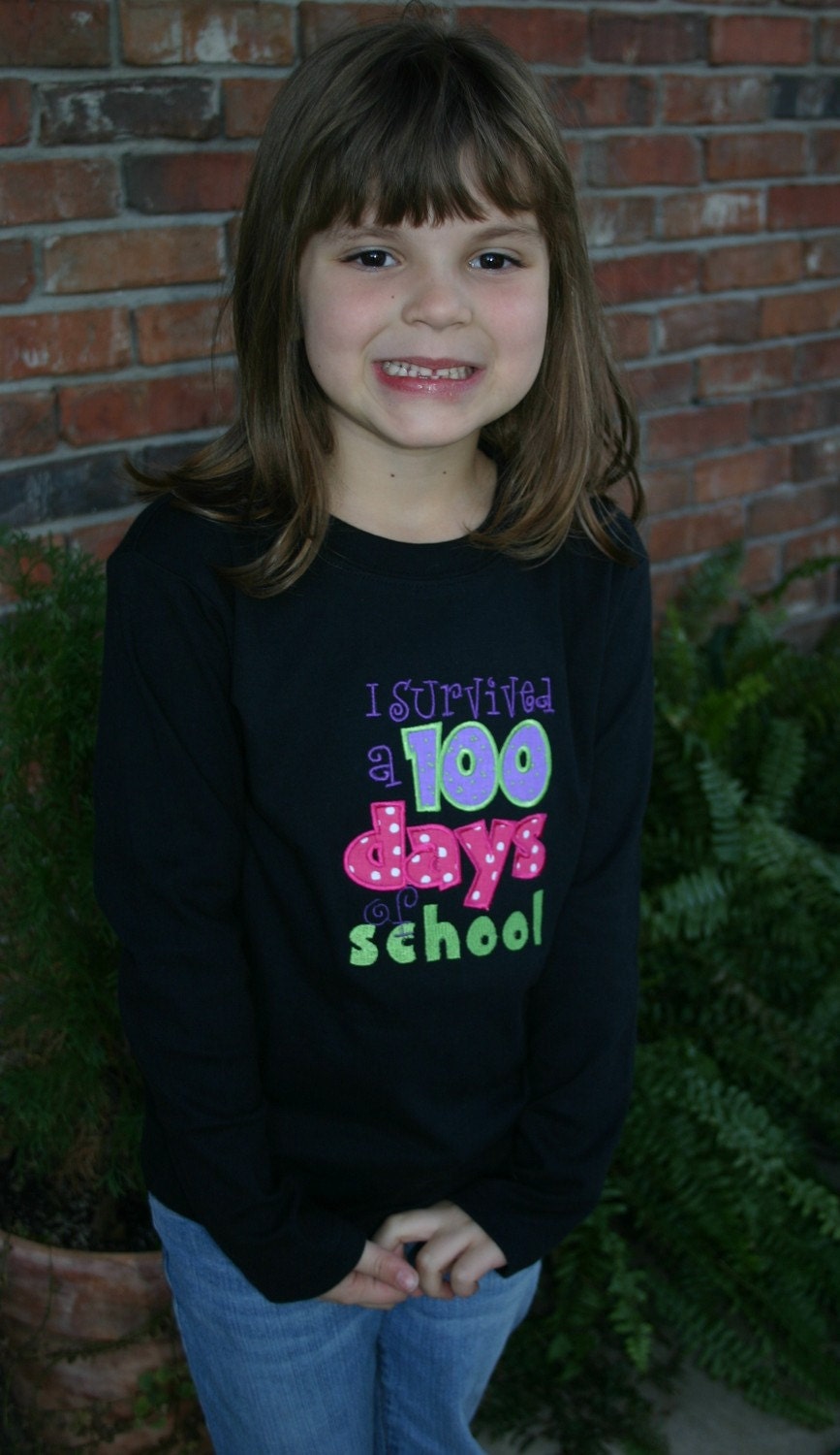 100th Day of School Appliqued Tee, 100th Day of School Shirt, 100th Day of School Tshirt