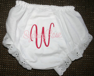 Stacked Initial Name Monogrammed Bloomer Diaper Cover