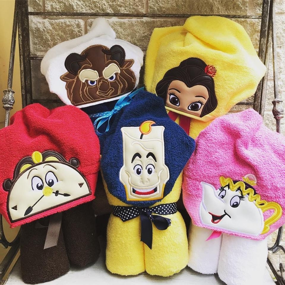 Belle and The Beast Inspired Hooded Towels, Kids Large Hooded Towel, Baby Large Hooded Towel