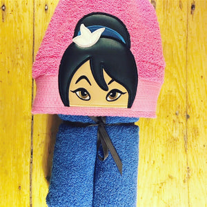 Mulan Inspired Hooded Towel for kids, Large Kids Hooded Towel