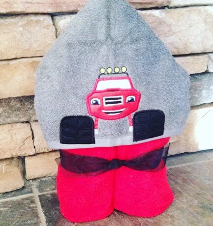 Blaze Inspired Hooded Towel for kids, Large Kids Hooded Towel