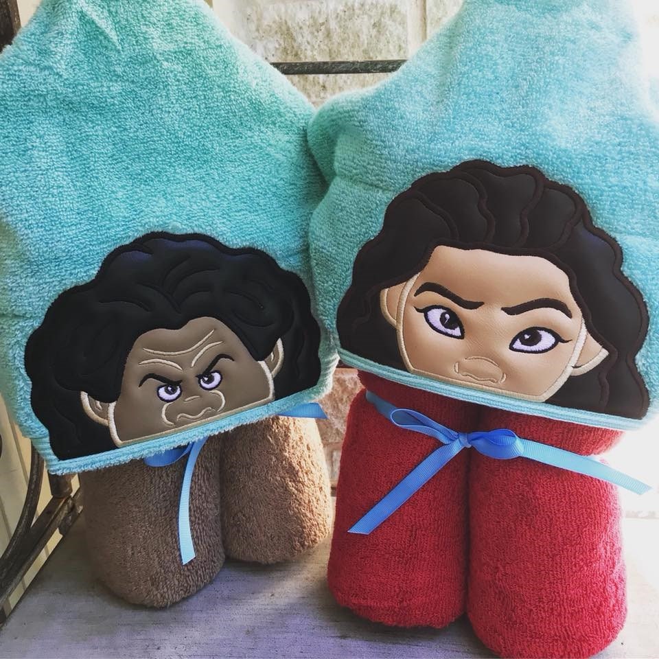 Moana and/or Maui Inspired Hooded Towel for kids, Large Kids Hooded Towel, Character Hooded towel