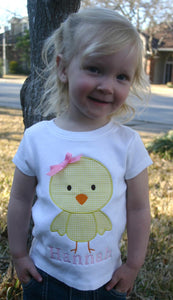 Custom Boutique Baby Chick Appliqued Tshirt or Body Suit