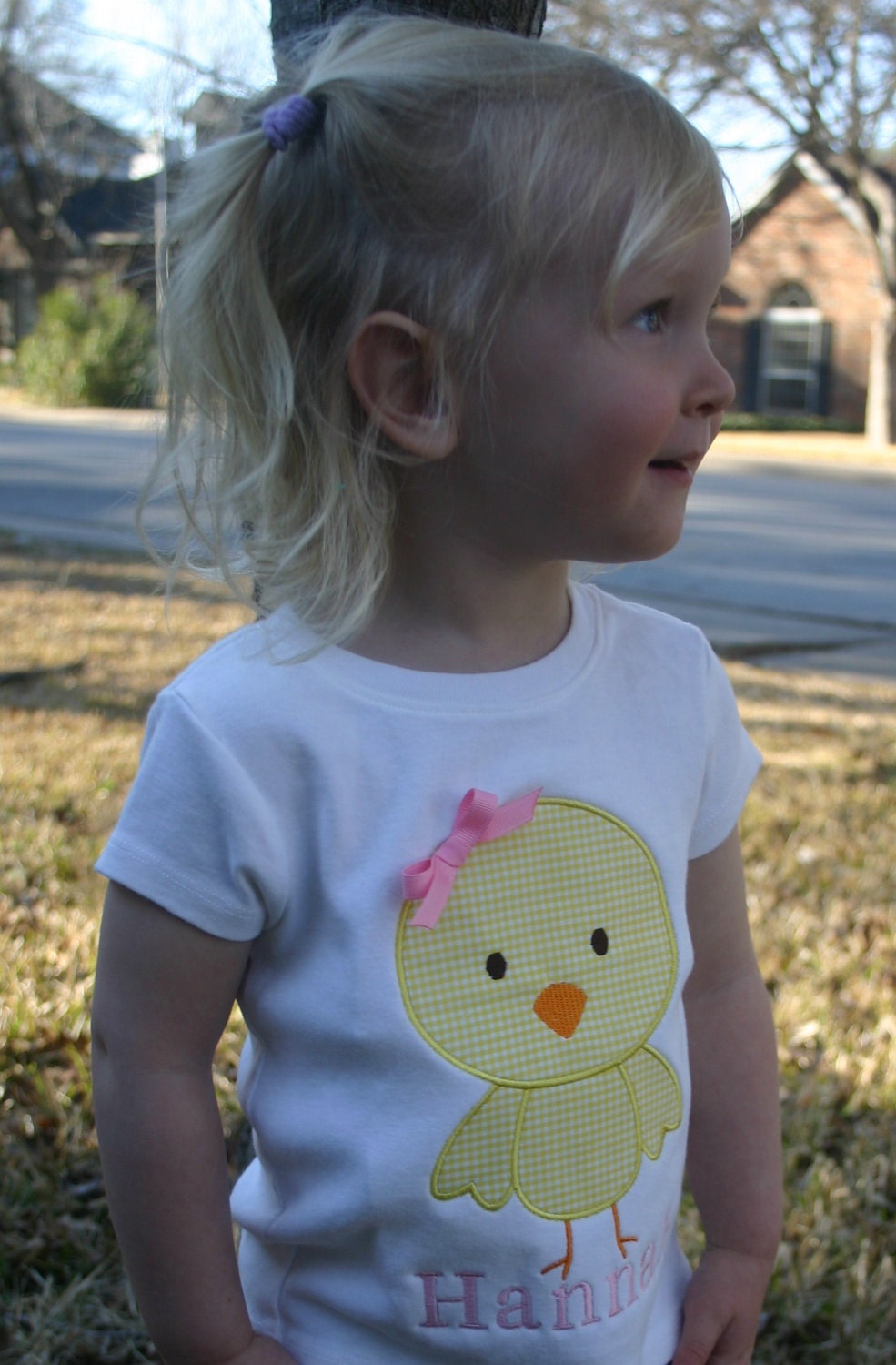 Custom Boutique Baby Chick Appliqued Tshirt or Body Suit