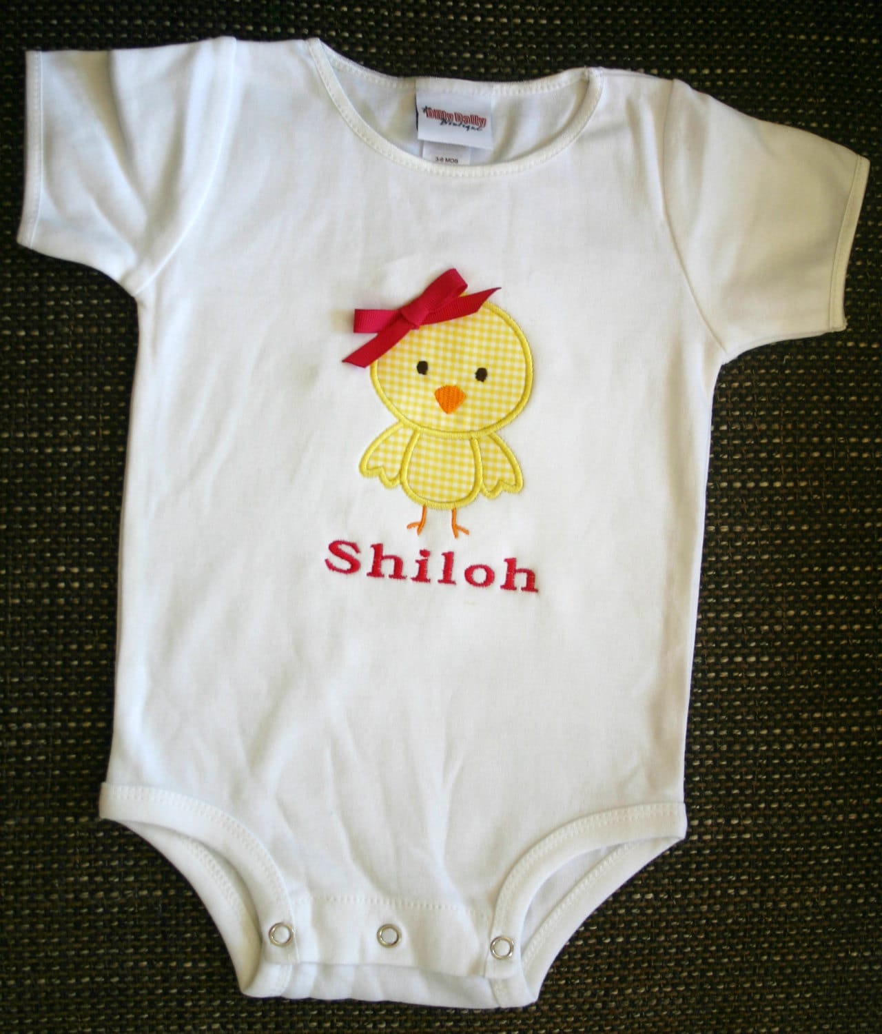Custom Boutique Baby Chick Appliqued Tshirt or Body Suit