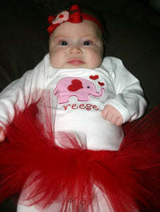 Valentines Applique Tshirt Personalized Elephant