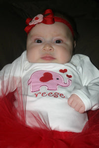 Valentines Applique Tshirt Personalized Elephant