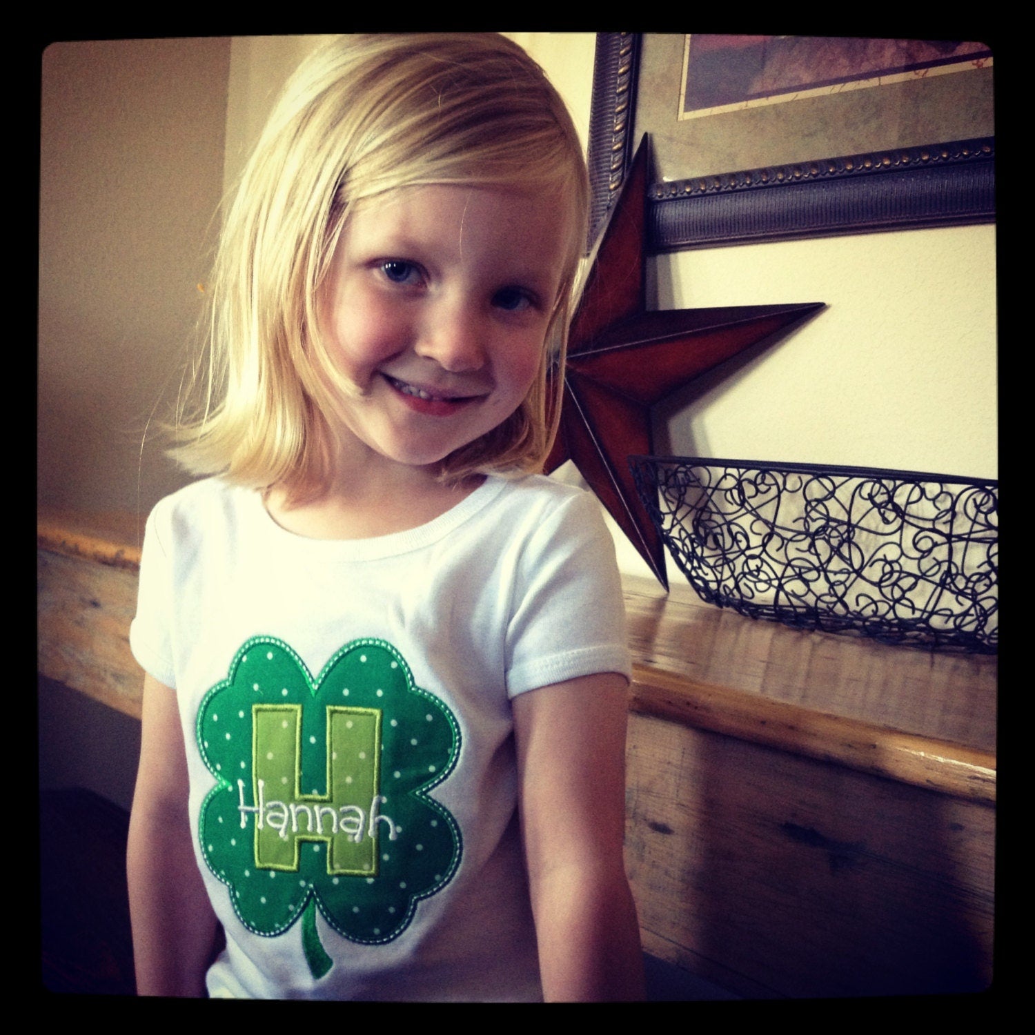 Custom Boutique Shamrock Alpha Appliqué Tee