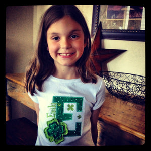 Shabby Shamrock Alpha Appliqué Tee or Onsie