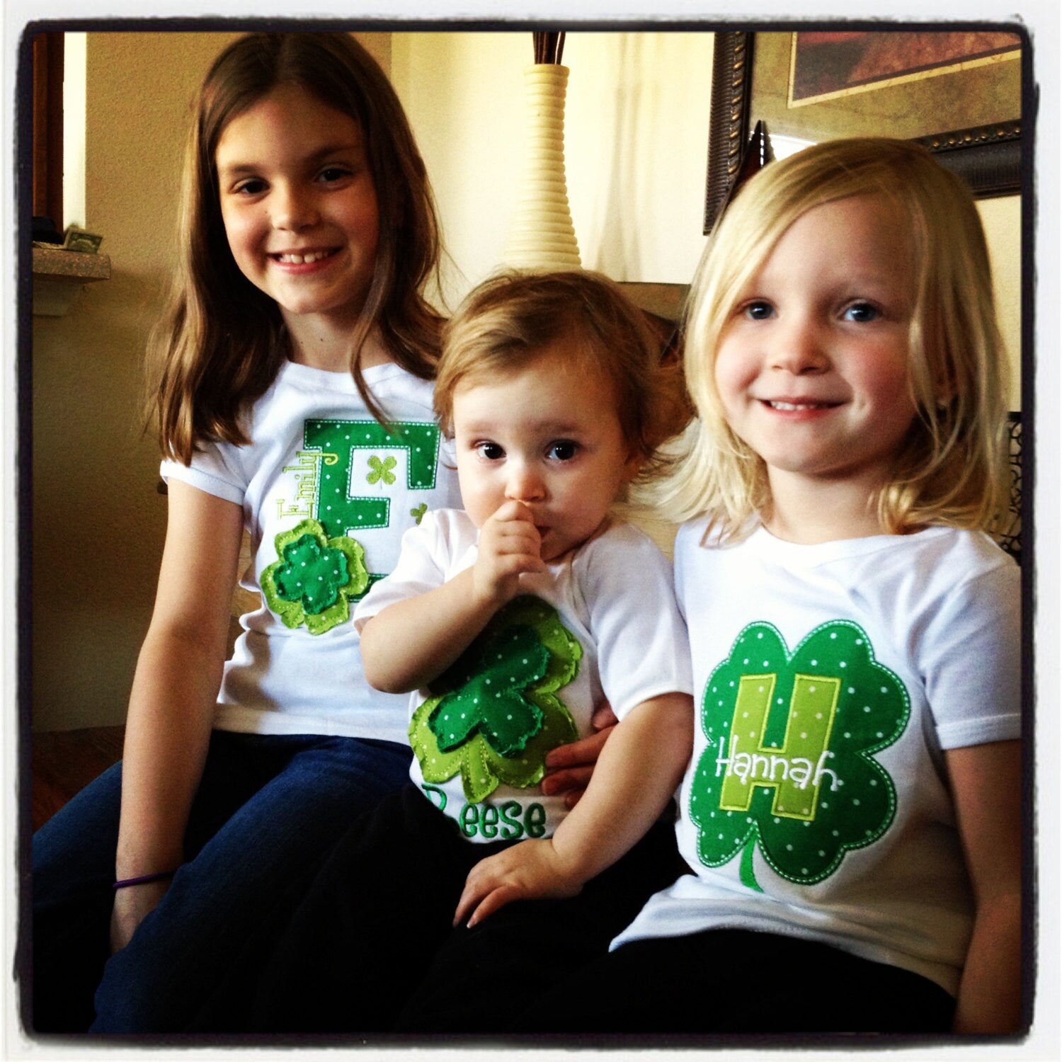 Shabby Shamrock Alpha Appliqué Tee or Onsie
