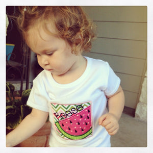 Girl's Watermelon Box Applique Tshirt