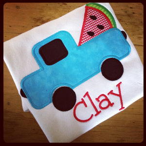 Boy's Watermelon Truck Personalized Appliquéd Tee