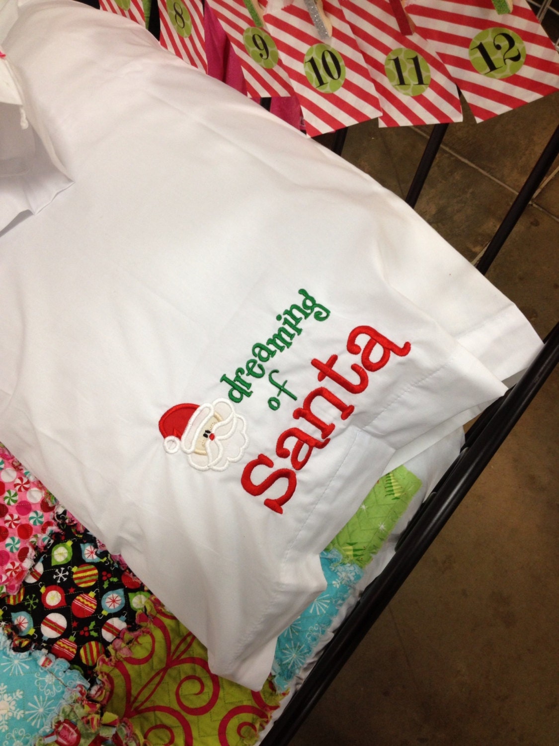 Dreaming of Santa Pillowcase, Christmas Pillowcase, santa Pillowcase, Night Before Christmas Pillowcase