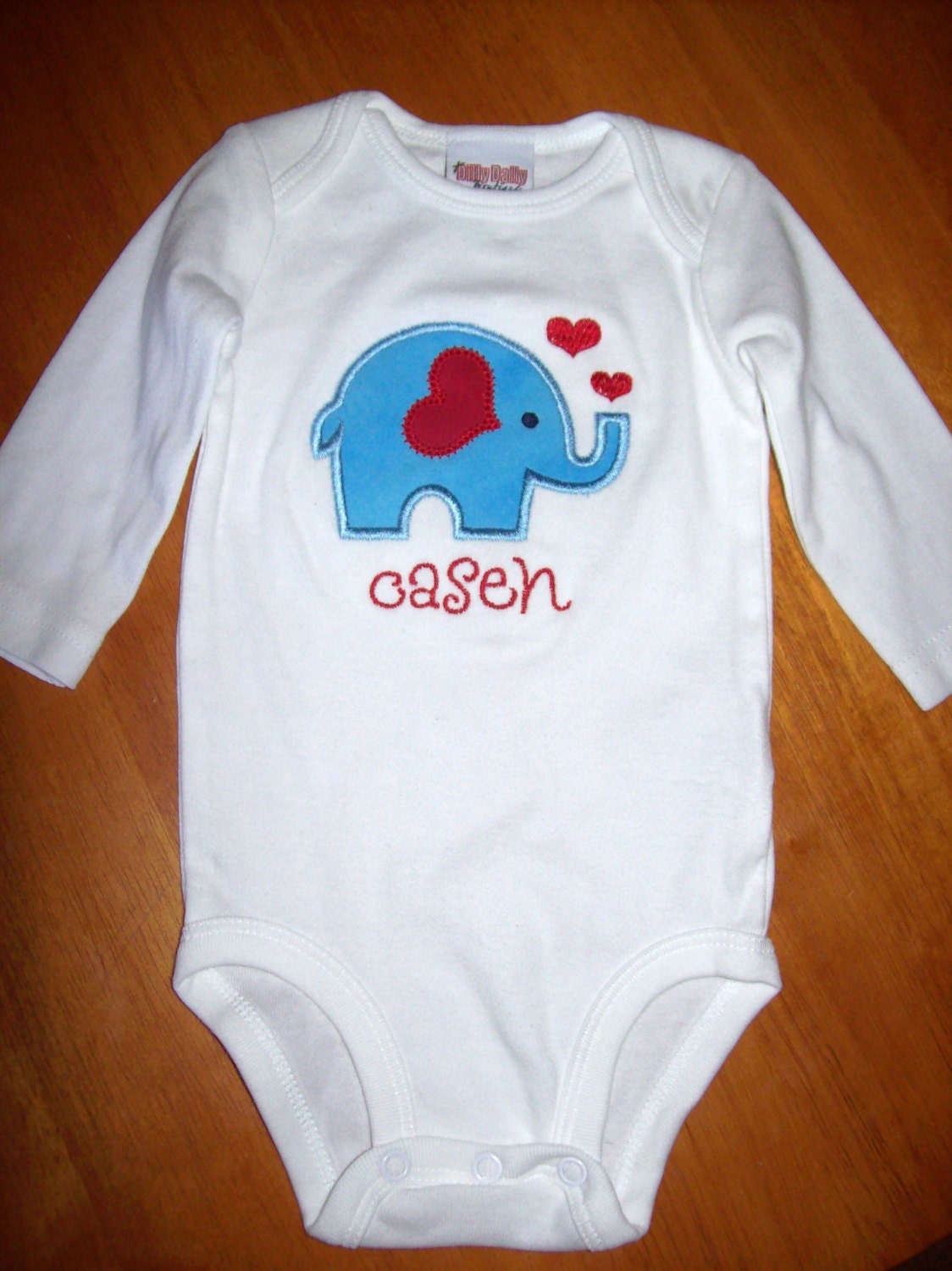 Valentines Elephant Appliqued Boys Tee