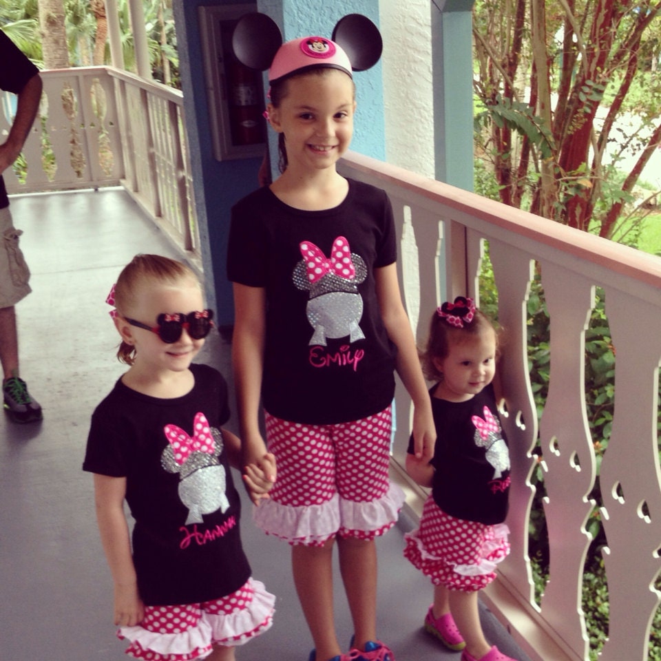 Minnie Epcot Appliqué Tshirt or Bodysuit for girls Vacation shirt