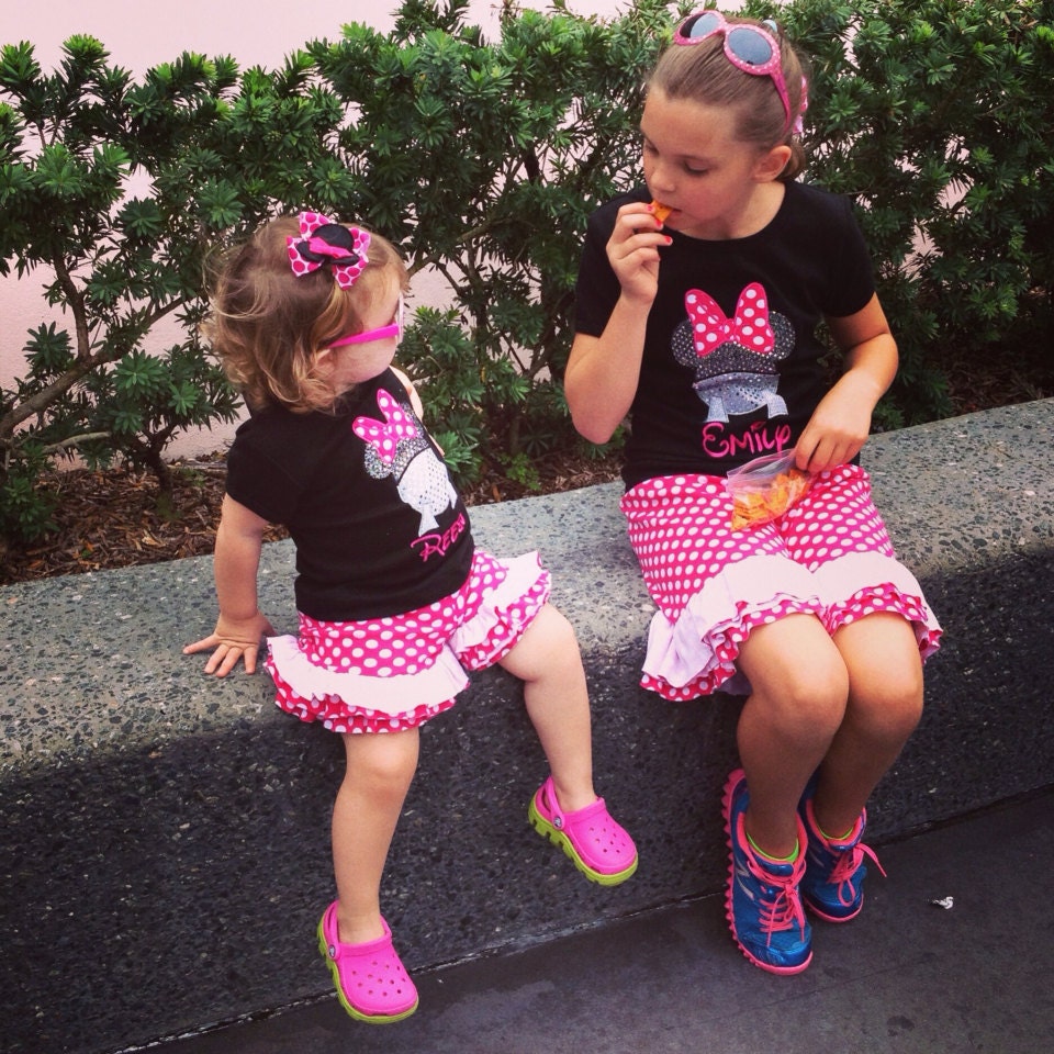 Minnie Epcot Appliqué Tshirt or Bodysuit for girls Vacation shirt