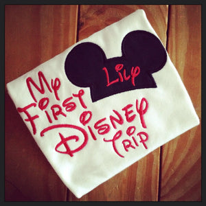 My First Disney Trip Mickey Appliqué Tshirt