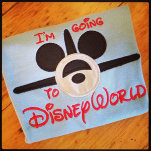 Boy's Mickey  Plane Appliqué Tee Vacation Tee for Boys