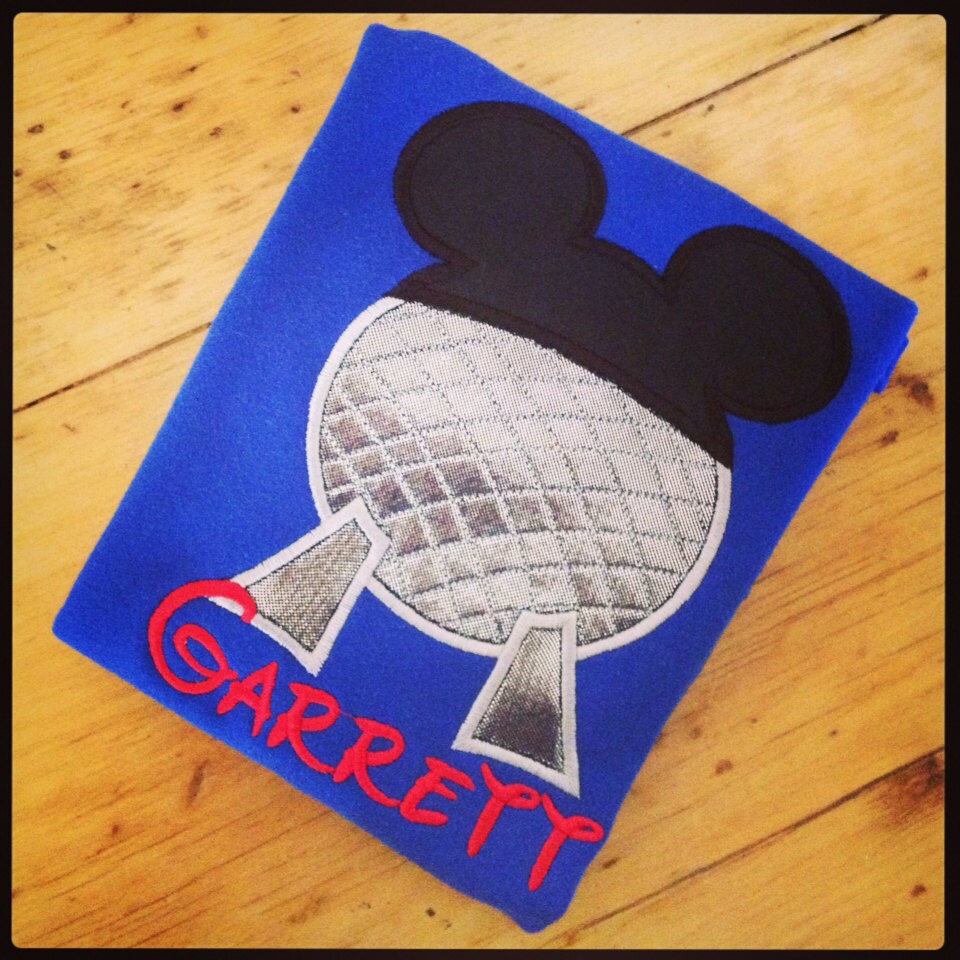 Mickey Epcot Appliqué Tshirt or bodysuit vacation shirt