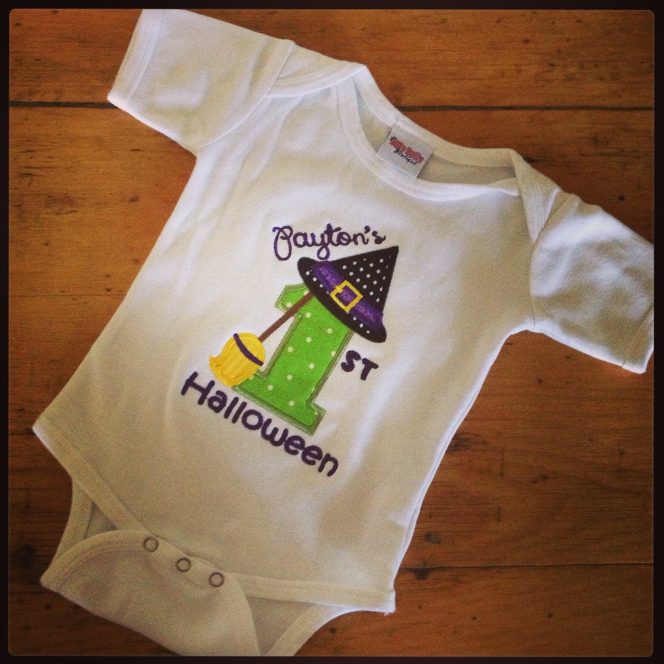 My First Halloween Personalized Short or Long Sleeve Tee or Bodysuit, First Halloween Bodysuit, First Halloween Tshirt