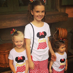 Spilt Minnie Mouse Personalized Appliquéd Tshirt
