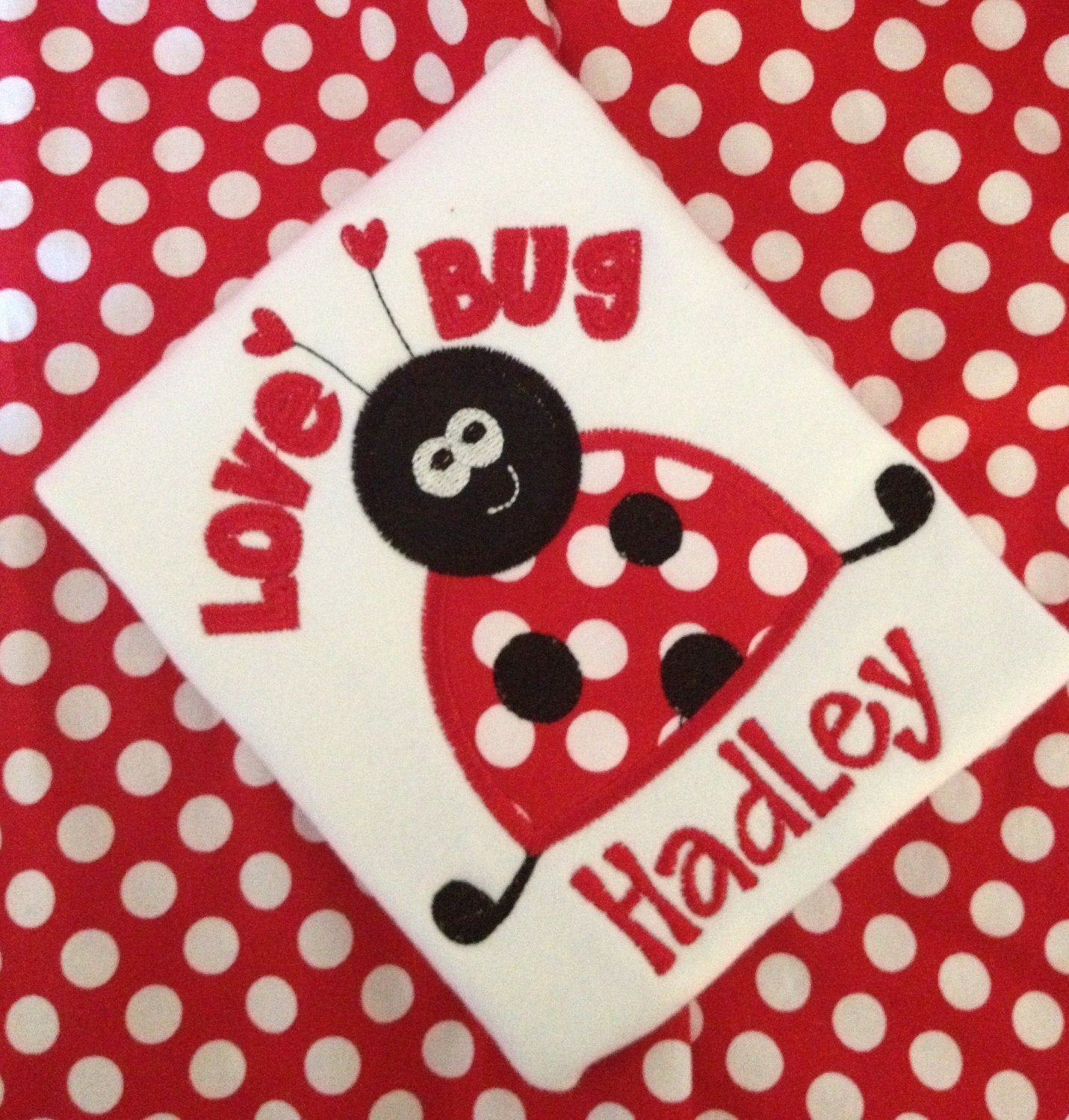 Valentines Applique Tshirt Love Bug Personalized Tee