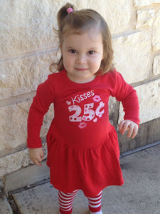 Valentines Dress Kisses 25 Cents Appliquéd Knit Dress