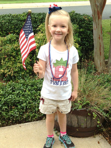 Miss Liberty Initial 4th of July Appliqued Tee or Tank, 4th of July Tshirt, 4th of July Tank Top, Liberty Crown Shirt