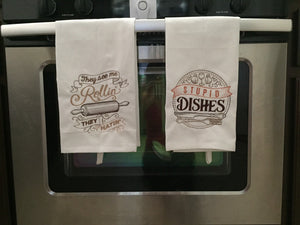 They See Me Rollin Embroidered Tea Towel Kitchen Towel