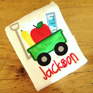 Back to School Wagon Appliqué Tshirt
