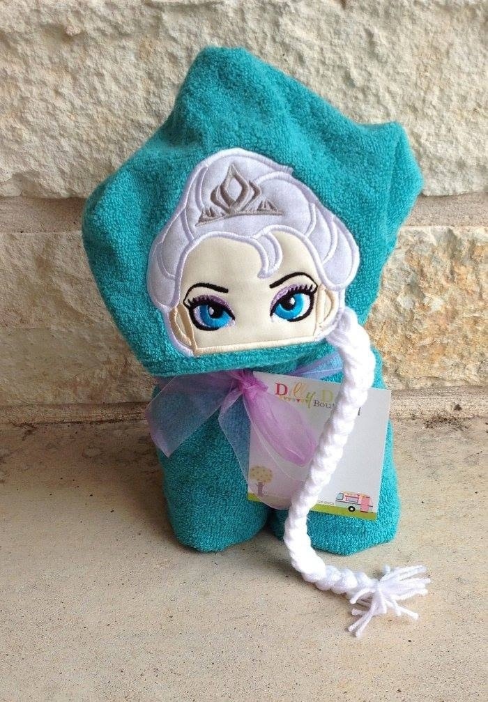 Elsa Inspired Hooded Towel for kids, Ice Queen Hooded Towel, Large Kids Hooded Towel
