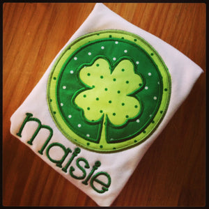 Circle Shamrock Appliqué Tee or Onsie