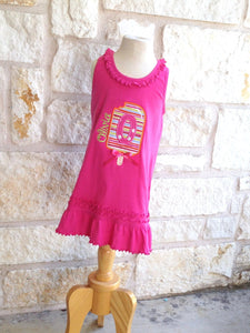 Popsicle Personalized Summer Appliqued Hot Pink Ruffle Dress