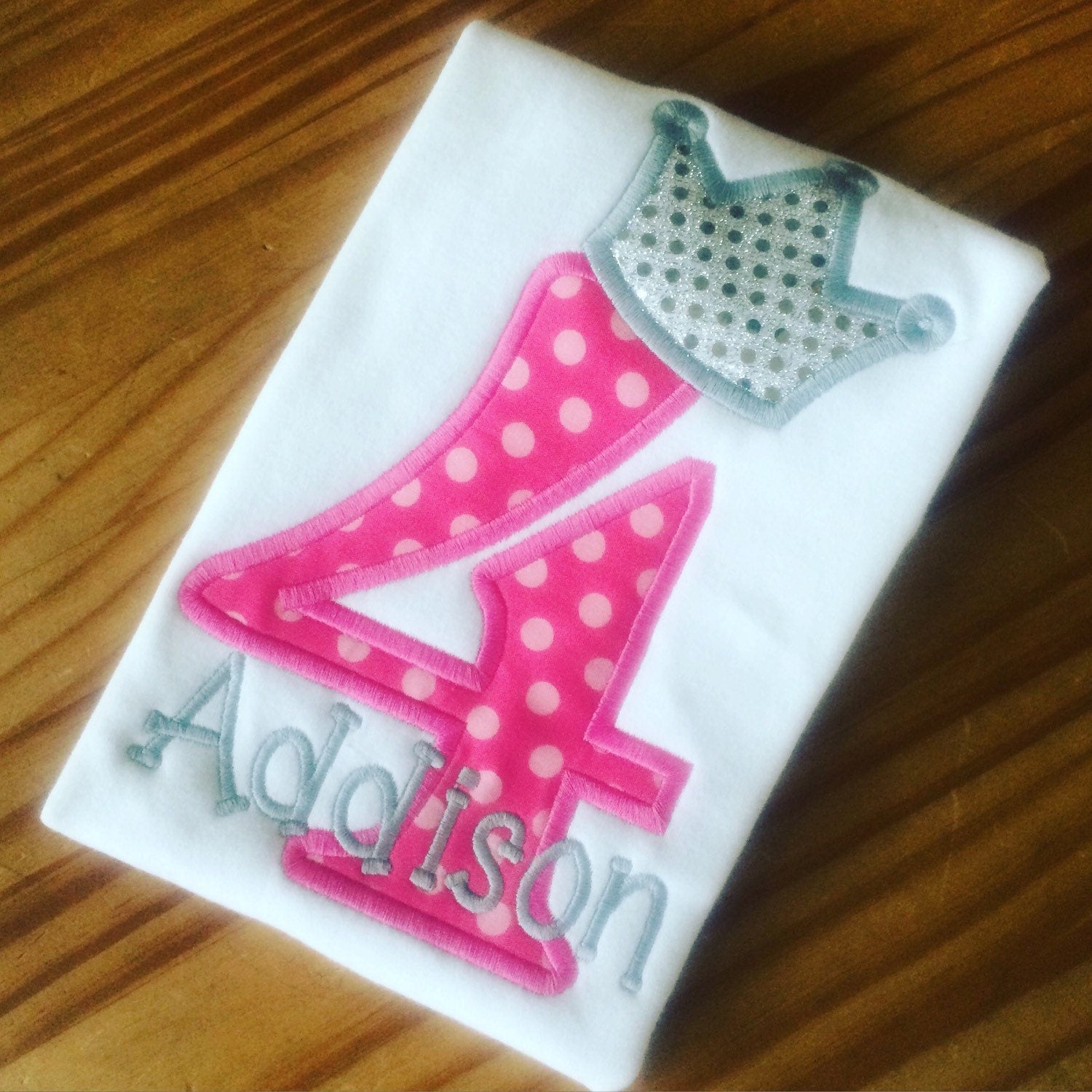 Princess Crown Birthday Appliqued Tshirt or Bodysuit Your choice of number Birthday Tee